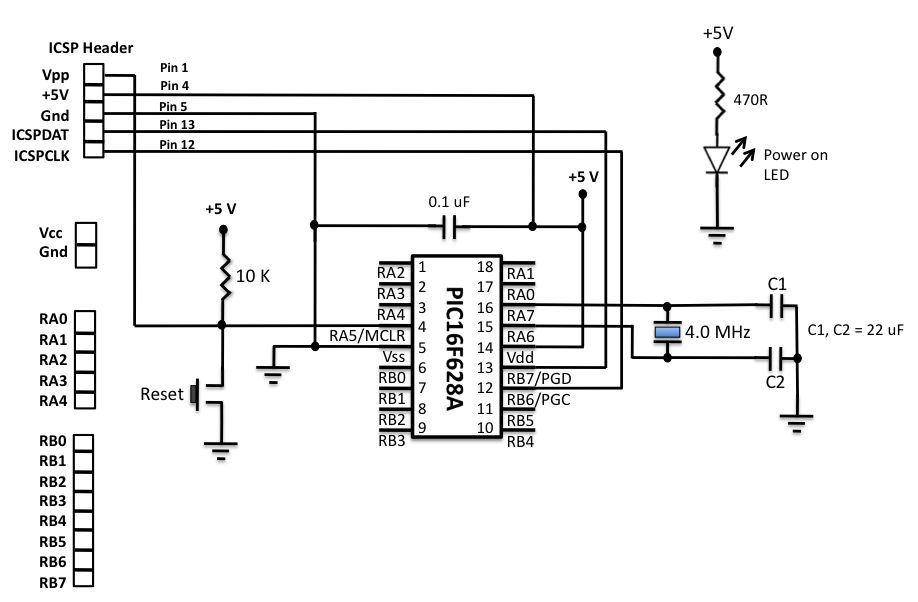 Программирование pic контроллеров. Pic16f1826 схема включения. Схема программатора pickit2. Pic16f628a. Адаптер для прошивки pic16f628.