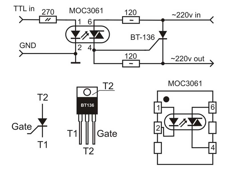 Mac97a6 симистор схема включения