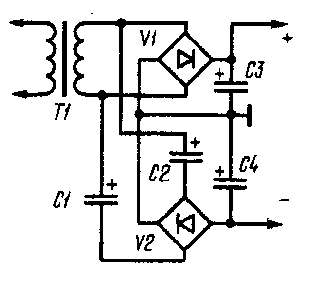 Двухполярный выпрямитель схема