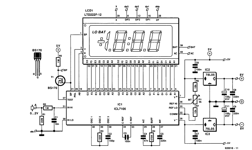 Icl7106 схема включения