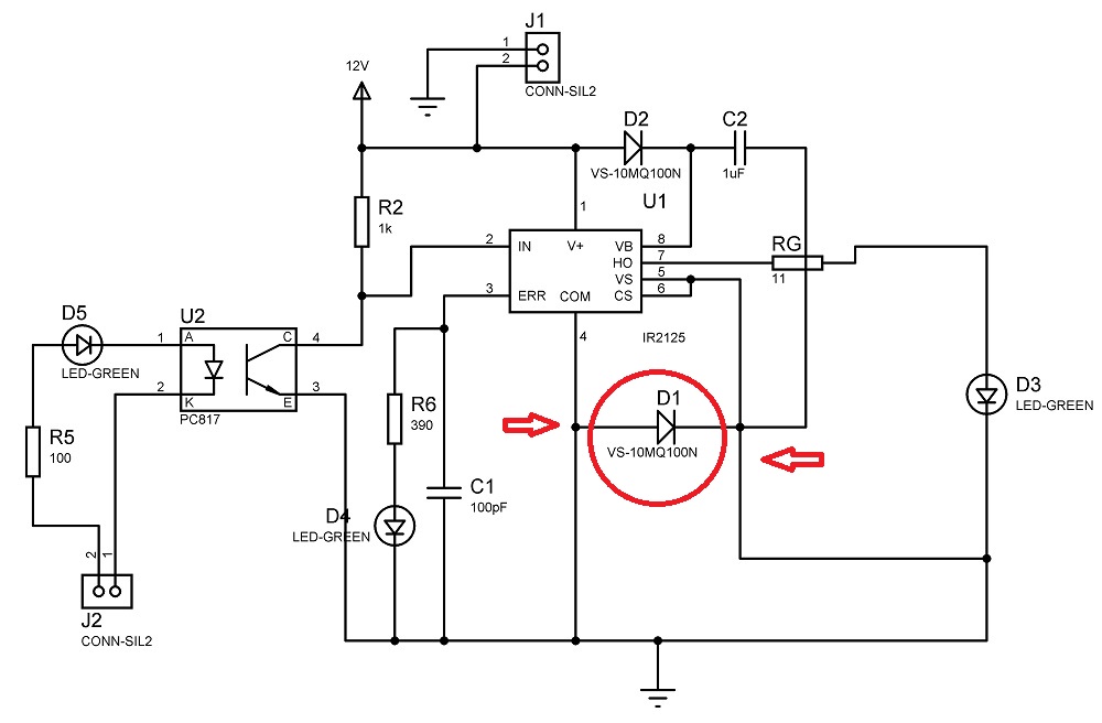 Схема включения ir2125