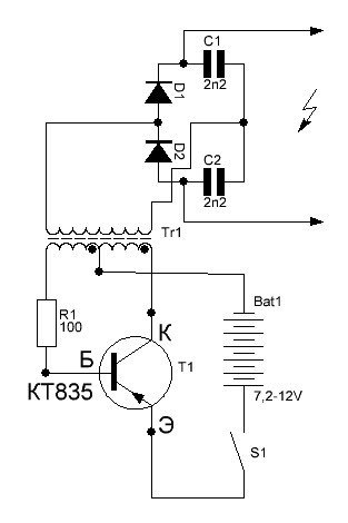 Схема шокера своими руками из подручных материалов