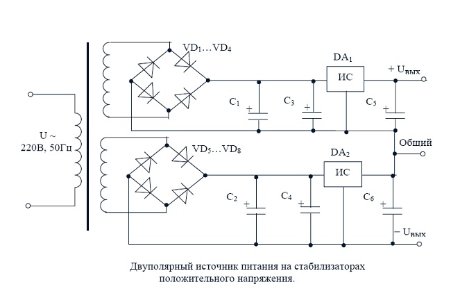 Блок питания двуполярный блок питания схема