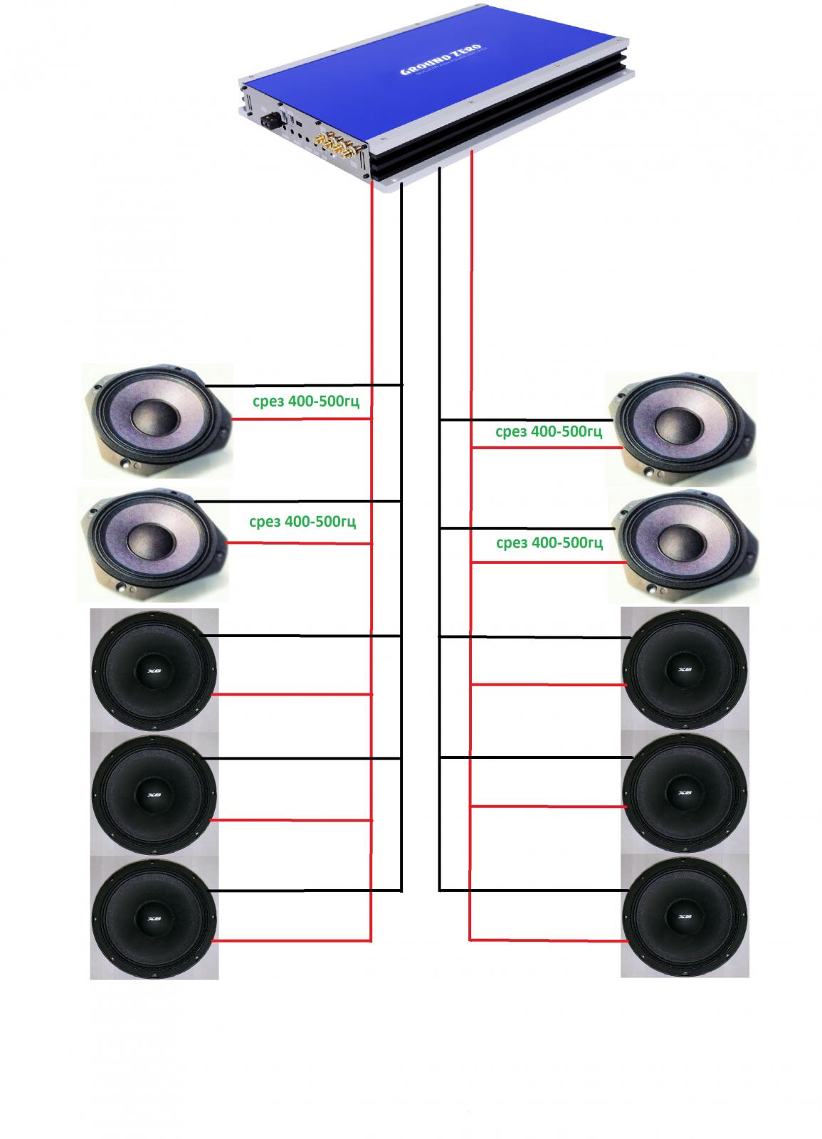Схема подключения 8 динамиков