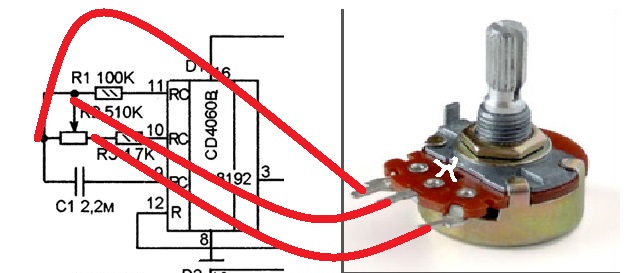 Как подключить потенциометр схема
