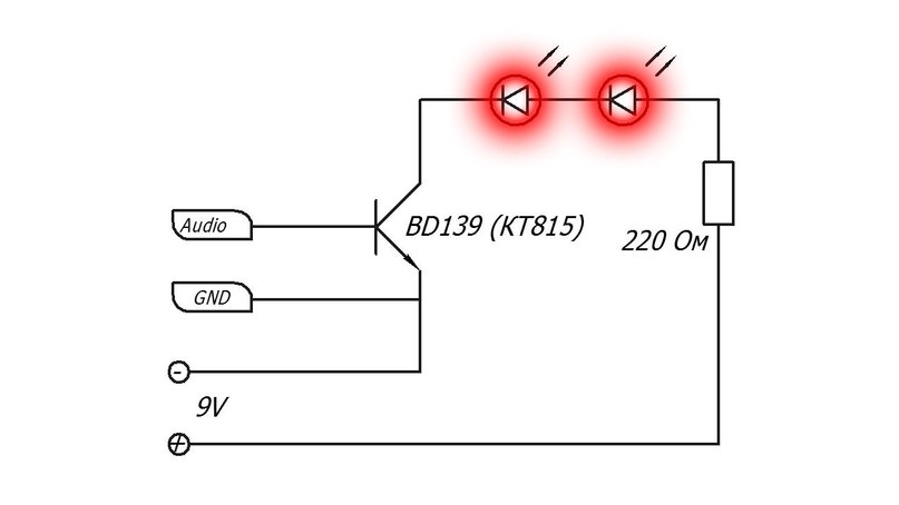 Светодиодная акустическая мигалка схема