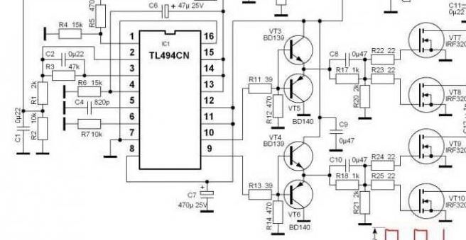Tl494cn схема включения описание на русском схема преобразователя