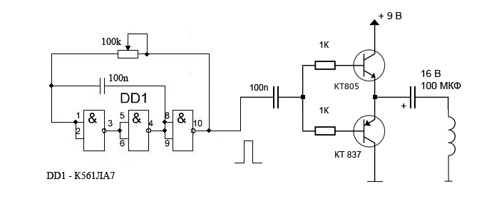 Схема генератор на к561ла7