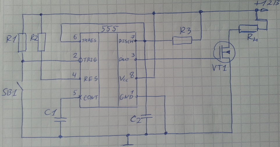 555 реле времени схема