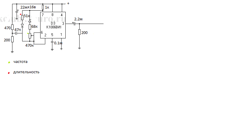 Схема генератора на ne555 с регулировкой частоты и скважности