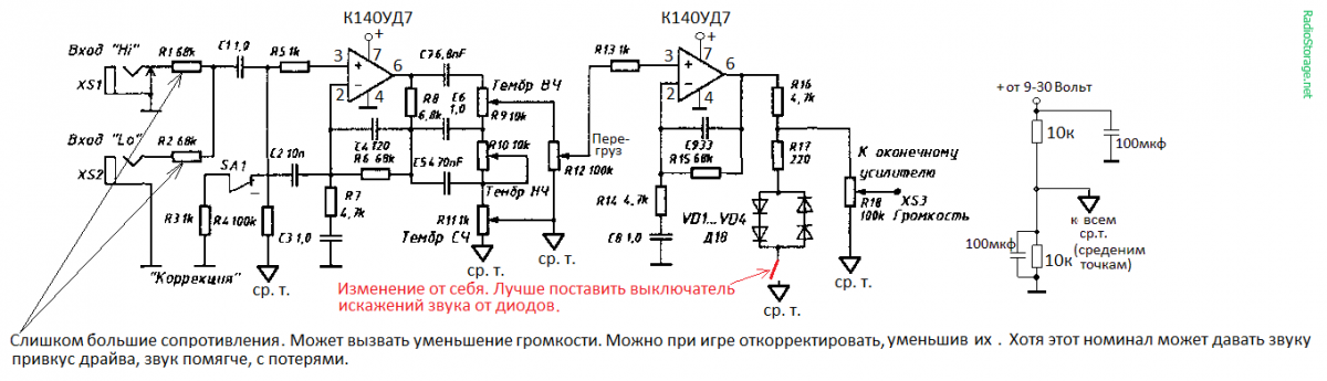 Гитарный эмулятор кабинета схема