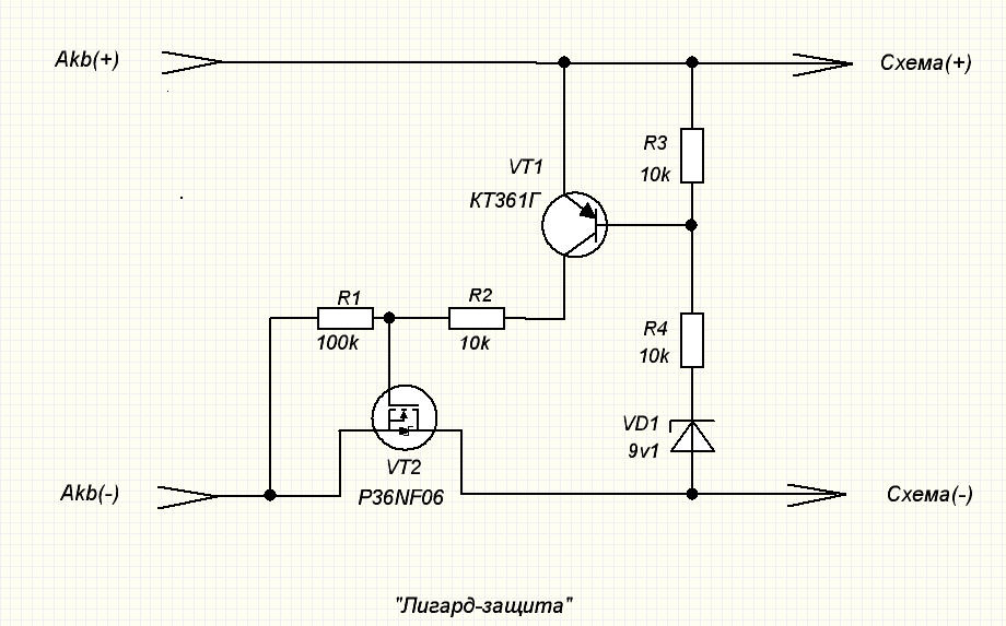 Схема защита от кз на полевом транзисторе схема