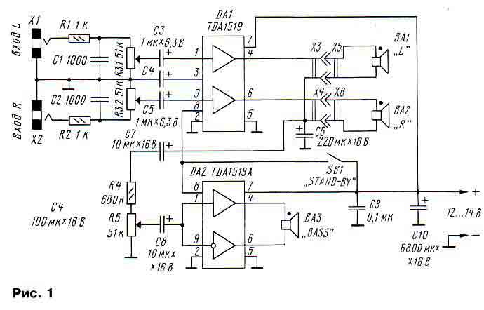 Tda1515aq схема усилителя