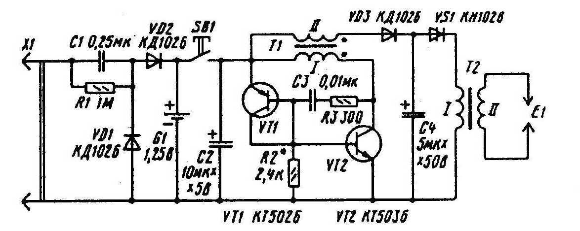 Электрическая схема вибратора