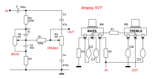 Схема пассивного регулятора тембра с алиэкспресс