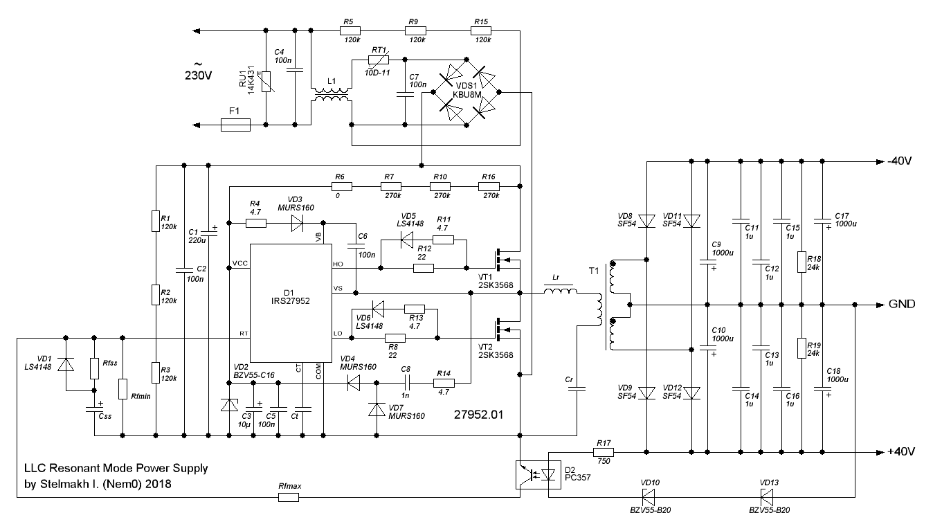 Ir2156s схема блока питания