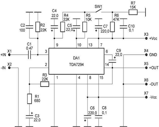 Усилитель на tda7294 схема