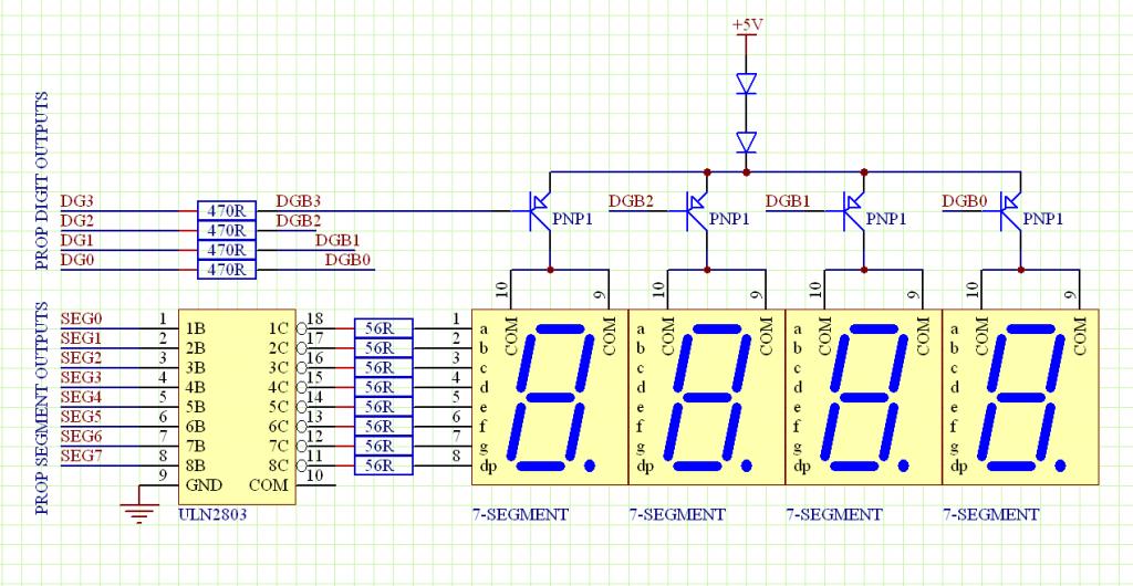 Включение через час. Uln2803 семисегментный индикатор. Uln2803a схема включения часов. Схема семисегментного индикатора с общим анодом. Uln2803 stm32.