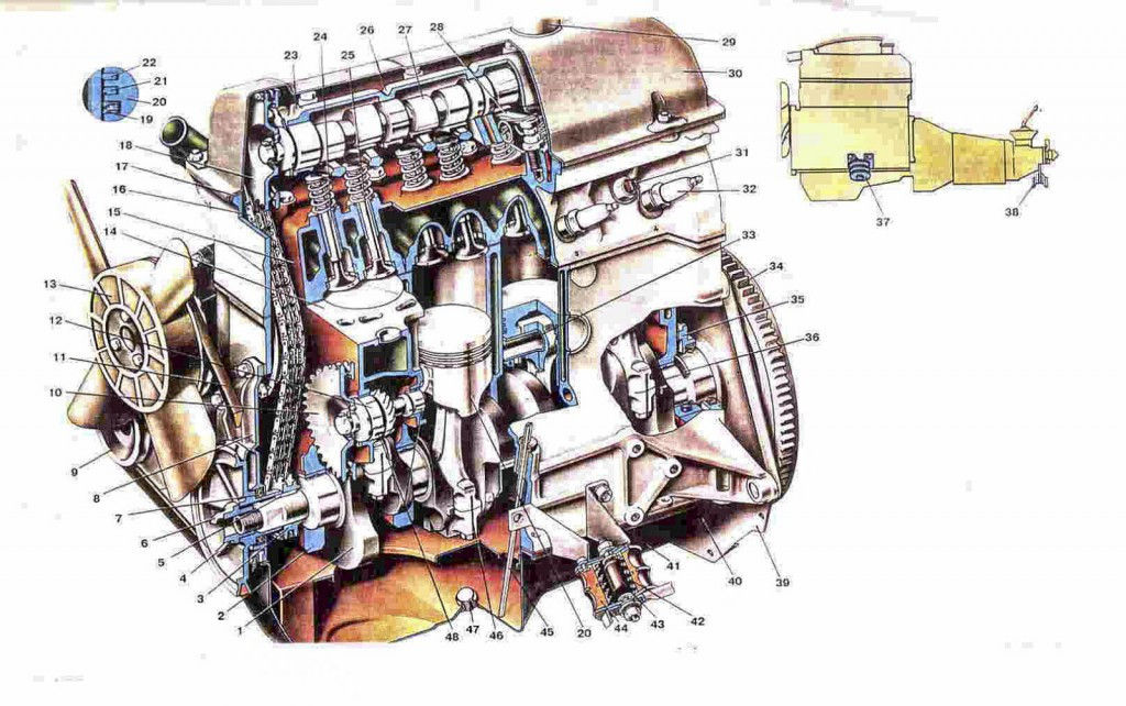 Двигатель ваз схема