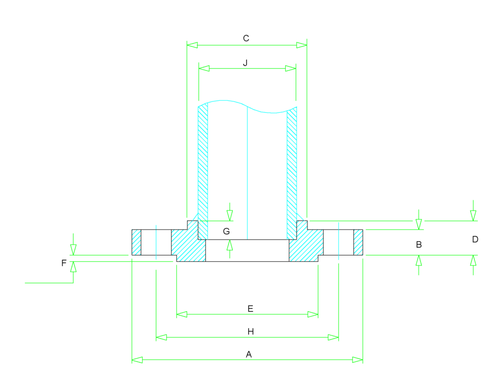 socket weld flange dimensions