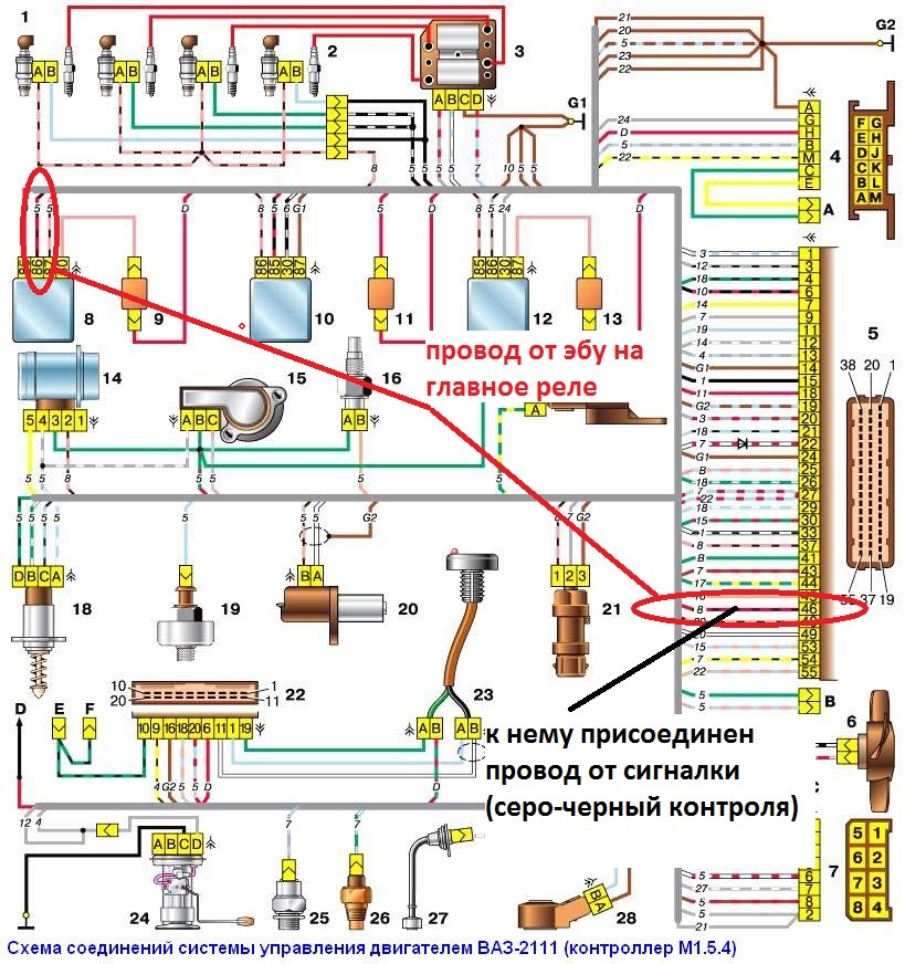 Не включается главное реле ваз 2110