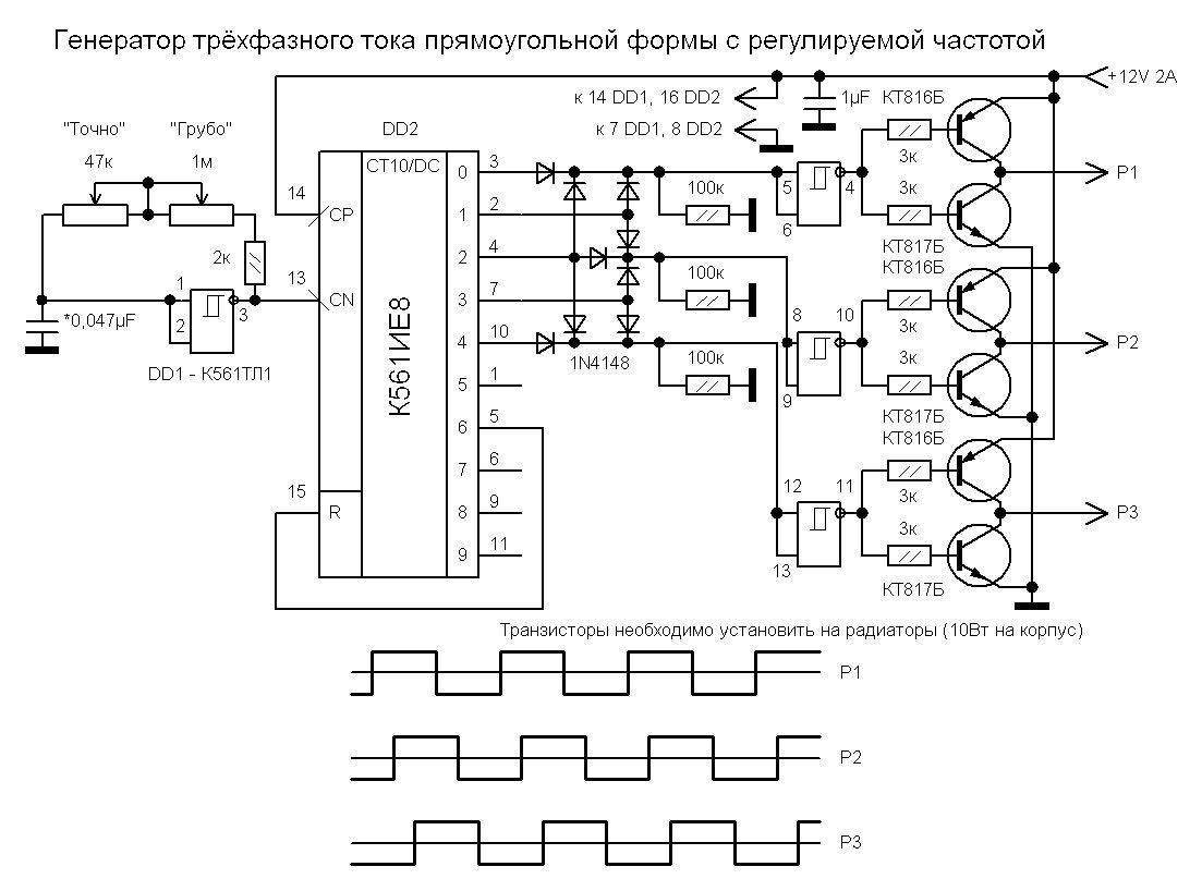 Структурная схема генератора низкой частоты