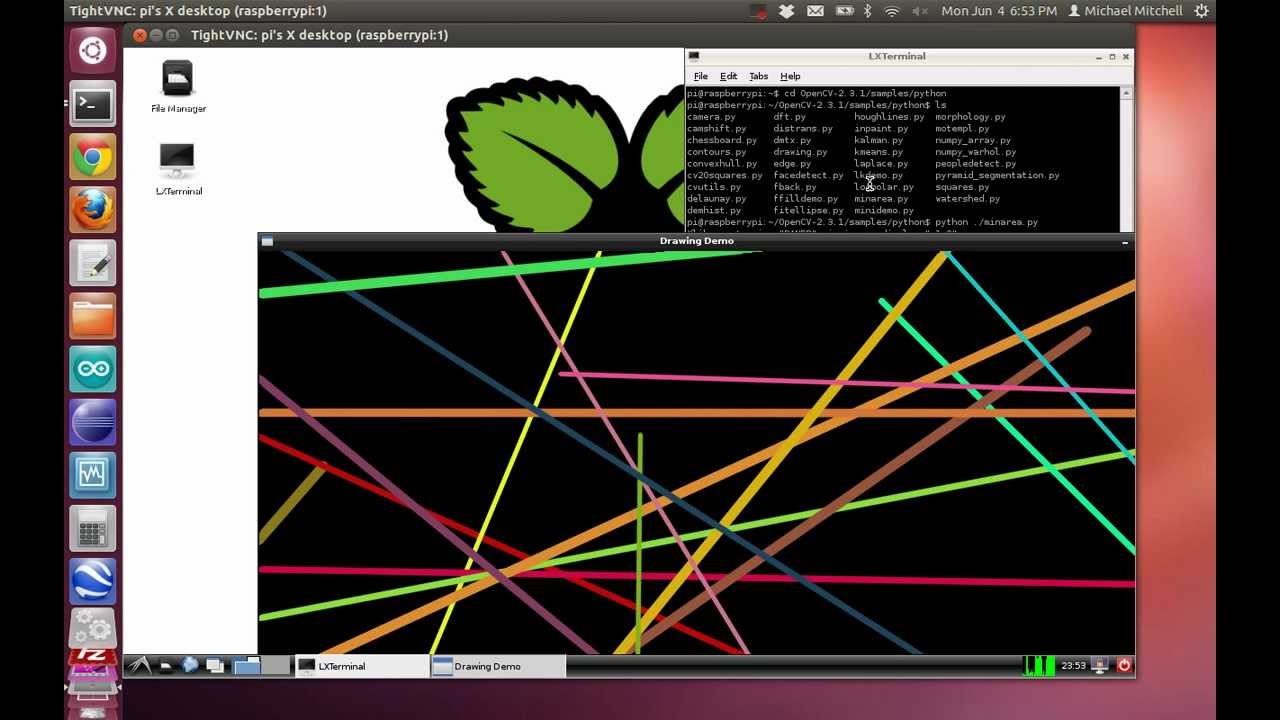 Opencv line python