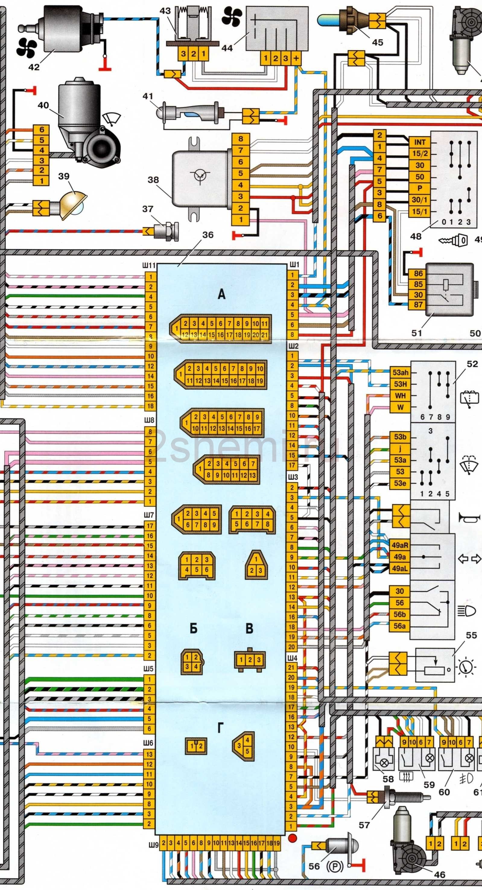 Ваз 2109 высокая панель схема проводки