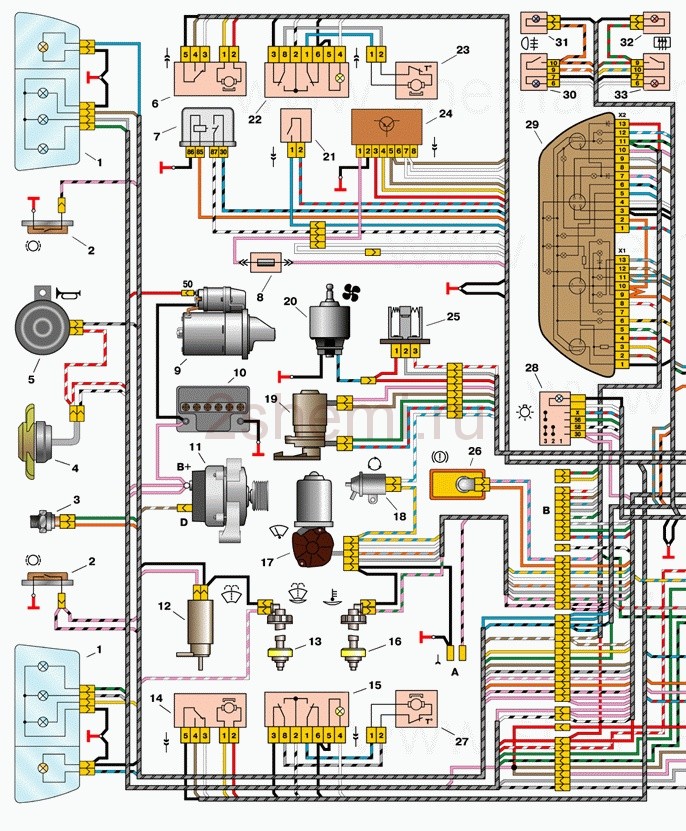 Схема проводки ваз 2112 с расшифровкой