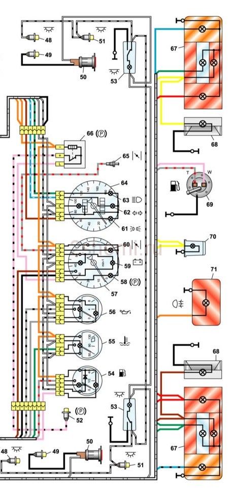 Ваз 2106 схема электропроводки цветная с описанием