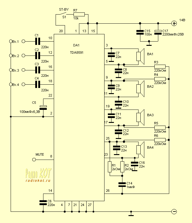 Схема включения tda8589bj