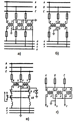 Схема соединения обмоток трансформатора напряжения нтми