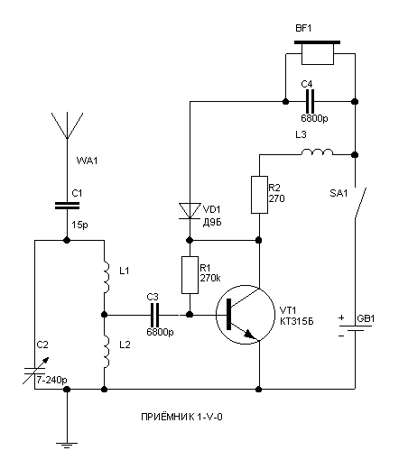 Схема приемника на одном транзисторе - 91 фото