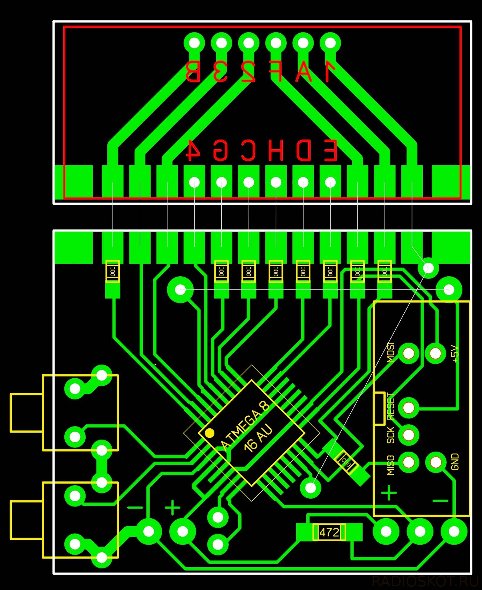 Схема часов на микроконтроллере atmega8