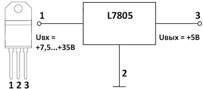 7805 схема включения