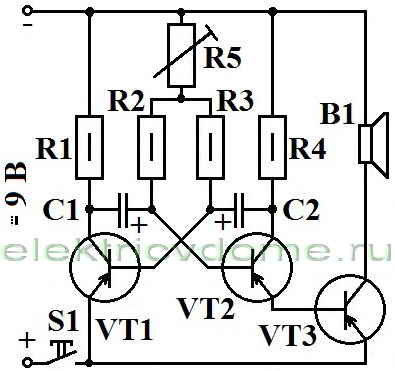 Дверной звонок схема на транзисторах