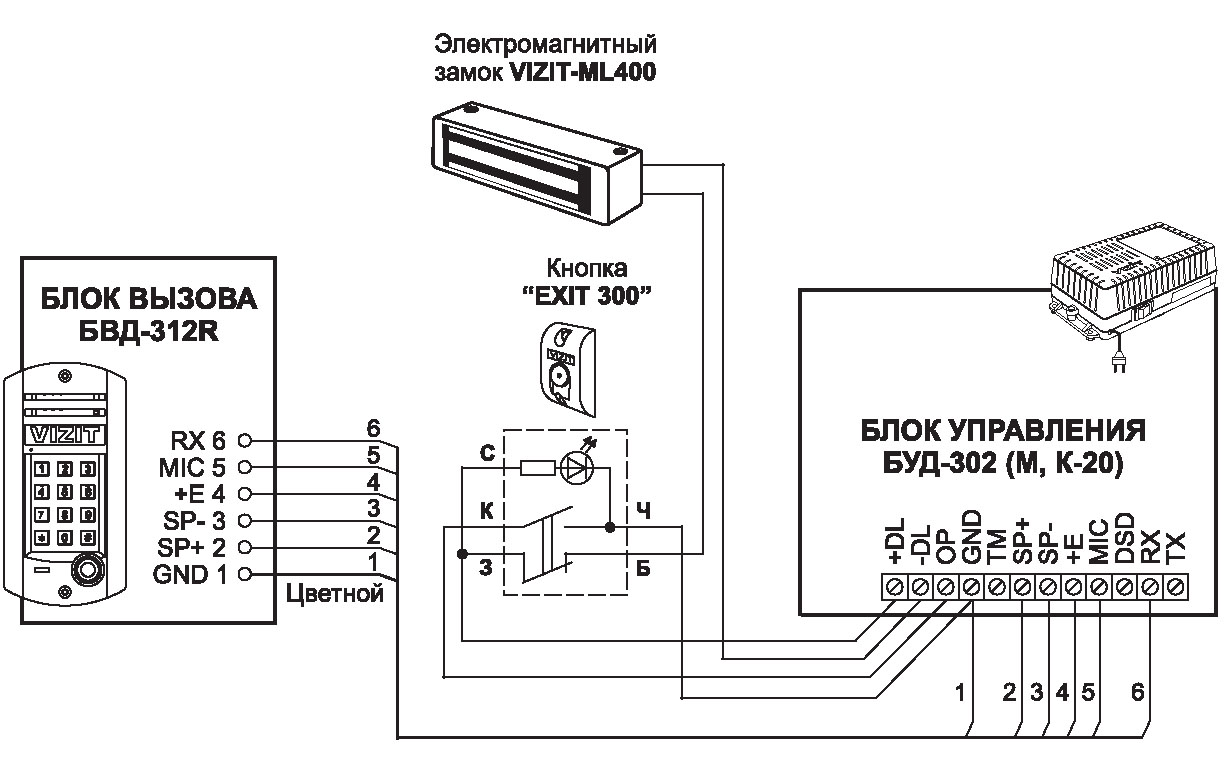 Видеодомофон для дома с электрозамком схема подключения