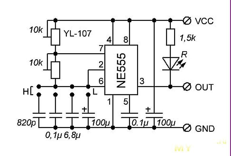 Схема генератора на ne555 с регулировкой частоты и скважности