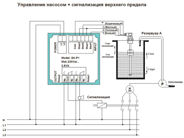 Схема управления насосом