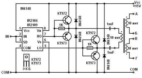 Ir2104 схема включения