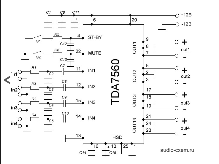 Схема tda 7560