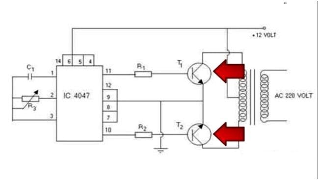 Изготовление простого преобразователя 12-220В, 50Гц