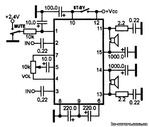 Tda7253 схема включения