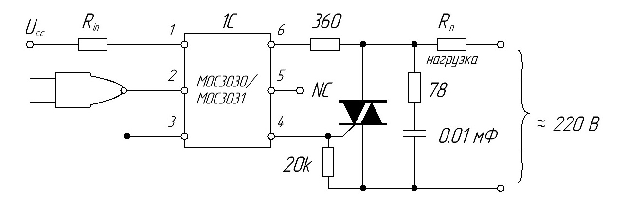 Мос3041 характеристики схема включения