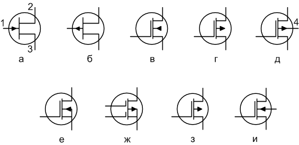 Полевой транзистор обозначение на схеме гост