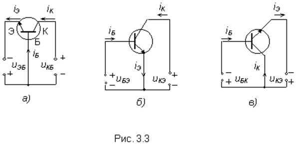 Изобразите возможные схемы включения биполярного транзистора