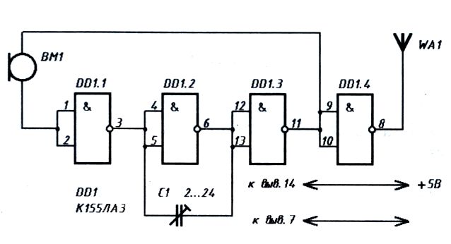 Схема микросхемы к155ла3