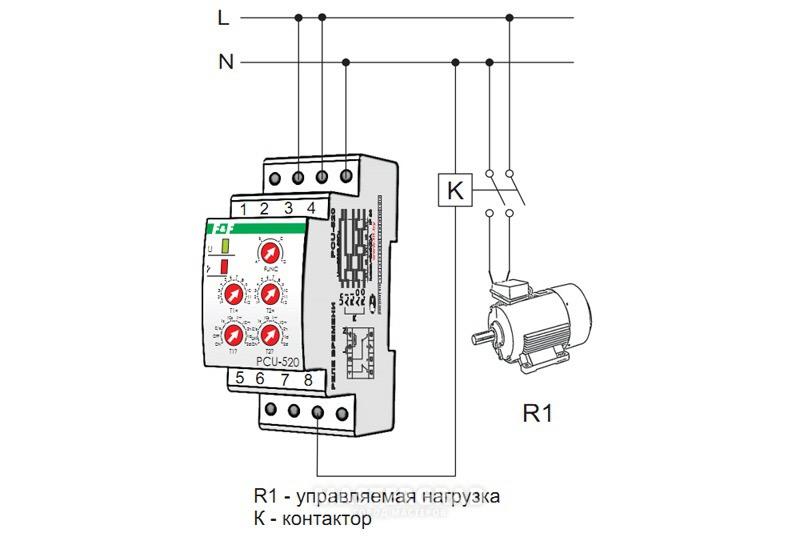 Схема подключения реле времени к контактору