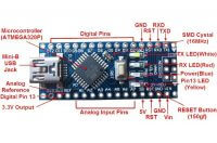 Описание элементов платы Arduino Nano V3.0