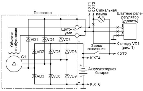 Реле регулятор напряжения ваз 2106 схема